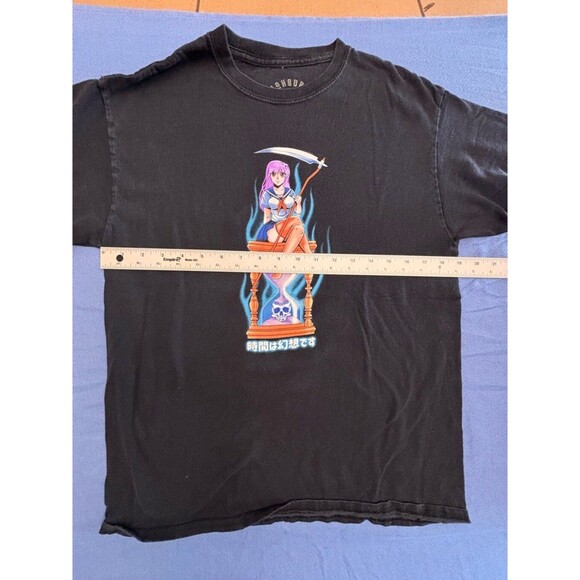 No Hours Anime Graphic T-shirt Men's Size M Black - Picture 2 of 9